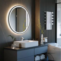 Miroir intelligent rond de 32 pouces avec lumière LED Miroir étanche de salle de bain TV à écran tactile Android de 15.6 pouces avec interrupteur à capteur