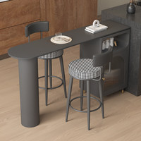 Table d'îlot de cuisine moderne avec armoire de rangement, style français blanc crème, table de petit-déjeuner, comptoir long, table à manger haute