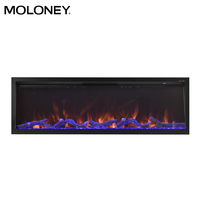 Insert mural de 60 pouces insert de bûche réaliste à flamme simulée cheminée électrique décorative de style français à flamme multicolore