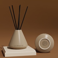 C & H Parfum d'intérieur aux huiles essentielles naturelles Désodorisants Aroma Elegant Ceramic Reed Diffuser Set avec boîte-cadeau
