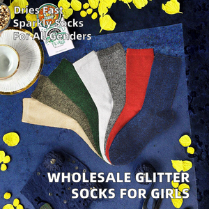 All'ingrosso della fabbrica calza in Lurex metallizzato su misura alla moda lucida al ginocchio giapponese coreano Glitter calzini per ragazze cartone animato - Product Image 2