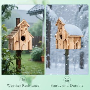 Katı ahşap <span class=keywords><strong>Hummingbird</strong></span> kuş yuva süs düğmesi sınır ötesi kırsal açık bahçe asılı dekorasyon Villa tarzı mobilya kuş - Product Image 4