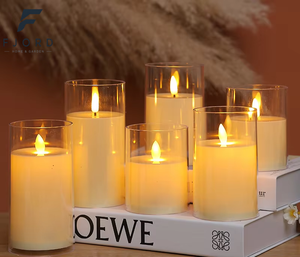 Velas <span class=keywords><strong>LED</strong></span> Decorativas para el Hogar, Velas de Plástico con Luz <span class=keywords><strong>LED</strong></span> para Pascua, Navidad, Bodas, Velas de Pilar Luminosas sin Llama - Product Image 1