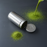 Boîtes métalliques hermétiques, recyclables, non toxiques, de qualité alimentaire, 73xH130mm, pour le stockage du thé matcha en poudre, des grains de café, du sucre, du chocolat