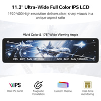 Pantalla de pantalla LCD de 11,3 pulgadas de TV negra Thermalright, resolución 1920x400, sub-pantalla para chasis de juegos