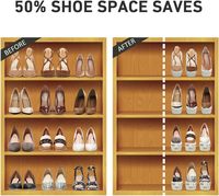 Porte-chaussures blanc à 4 niveaux, 20 paires, épaississement réglable, double couche, 50% économiseurs d'espace, 4 fentes