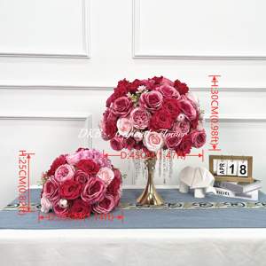 Venta al por mayor de fábrica, decoración de flores artificiales, bolas de centro de mesa de flores artificiales - Product Image 2