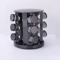 Lai — pot à épices rotatif en acier inoxydable, ensemble de 12 supports de rangement roulants pour la cuisine, avec bouteille en verre, support en métal