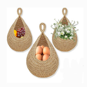 Cesto <span class=keywords><strong>portafrutta</strong></span> e verdura <span class=keywords><strong>vintage</strong></span> da appendere, ecologico, in corda di cotone intrecciata a mano, inodore, disponibile in diverse misure, porta piante - Product Image 1