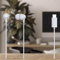 Écouteurs Stéréo Filaire en Gros avec Interface Type-C, Contrôle du Volume, Mains Libres, Intra-auriculaires, Personnalisables, Cordon de 1,2 m
