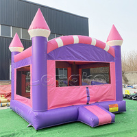 Maison de rebond rose violet Moonwalk Jumper Castle Art Panel Jouets gonflables Module de bannières gonflables
