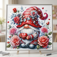 Peinture au diamant à pointe pleine, petite taille, sur tissu, portrait du Père Noël peint à la main, pour adultes, DIY
