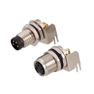 M8 Right Angled trở lại gắn kết ổ cắm 3 4 5 6 8 pins căn cứ loại nam nữ kim loại nối vít M8 ổ cắm - Product Image 1