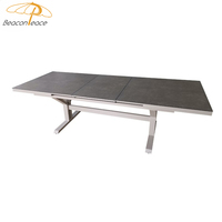Table extensible en verre pour le jardin Table extensible en aluminium pour l'extérieur