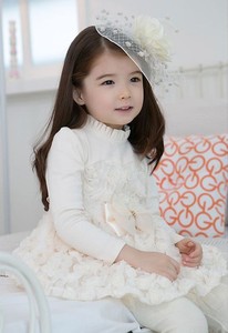 Nuevo Diseño de Vestido de Niña 2017, Elegante Vestido de Princesa con Flores de Rosa y Lazo - Product Image 5