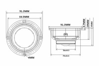 (35-013) Speaker Full Range Tahan Air 3.5 Inch 91mm 15W/20W 4/8 Ohm Kerucut Aluminium Surround Karet Speaker Outdoor Audio Marine