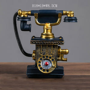 Modelo de teléfono de resina vintage creativo para sala de estar, vitrina de vino, decoración artesanal, estatua retro para teléfono, adornos de escritorio - Product Image 6