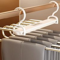 Porte-Vêtements Mural Pliable en Plastique pour Buanderie, Organisateur de Placard Rangement Anti-Dérapant pour Pantalons et Vêtements