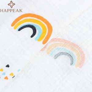 HAPPEAK arc-en-ciel impression <span class=keywords><strong>Double</strong></span> <span class=keywords><strong>gaze</strong></span> tissu par Yard mousseline <span class=keywords><strong>coton</strong></span> tissu matériel pour la fabrication <span class=keywords><strong>de</strong></span> vêtements légers - Product Image 3