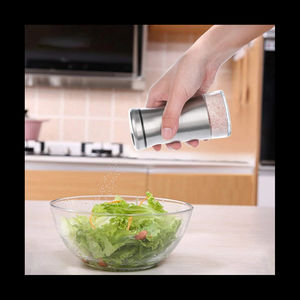 Ensemble de salières et poivrières en verre avec trous de versement réglables, en acier inoxydable, style farmhouse, vente en gros - Product Image 3