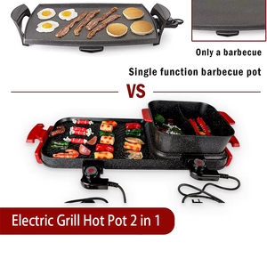 2026 Trending <b>Multifunctional</b> <b>Electric</b> <b>Grill</b> Pan Detachable Design Smokeless Barbecue Machine All In One Cooking Pot - Product Image 4
