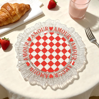 Assiettes rondes de luxe personnalisables en PP, 13 pouces, durables et réutilisables, ensemble de vaisselle de mariage de 50 pièces, motif personnalisé Woju