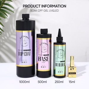 Esmalte de uñas en gel sin HEMA de 15ml Premium Hanyi en una lujosa botella Construcción de gel BIAB sin calor para uso en salón Lámpara LED UV - Product Image 2