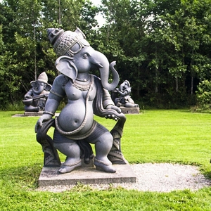 Statua Scultura in Marmo Personalizzata per Esterni, <span class=keywords><strong>Giardino</strong></span>, Parco Cittadino, Decorativa, Raffigurante <span class=keywords><strong>il</strong></span> Dio Indù Ganesha che Legge un <span class=keywords><strong>Libro</strong></span> - Product Image 3