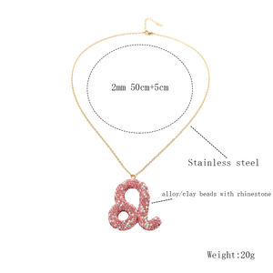 สินค้ามาใหม่12ราศีสร้อยคอจี้หญิงเครื่องประดับที่สง่างามสีชมพูสดใสดูดวงราศีสร้อยคอ - Product Image 6