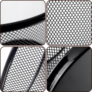 Handmade Black Metal <b>Mesh</b> Waste Basket Round Office Trash Can Decorative <b>Wire</b> Waste Bin for Home Office Bathroom Bedroom Kitchen - Product Image 2