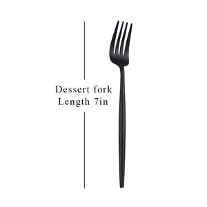 Black Flatware Food Grade Colored Stainless Steel Flatware Matt Finished Black Cutlery Set