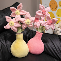 Bouquet de fleurs artificielles brodé de fleurs de pêcher, lapin en peluche super doux avec rembourrage en coton PP, décoration d'intérieur, cadeau floral, transfrontalier