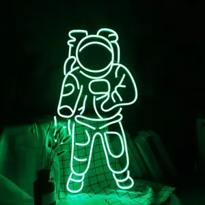 Personalizado sem vaga criação de adam luxfond personalizado 12v spaceman em forma levou alien néon sinal luzes planeta design