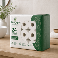 Papier toilette Langqiao absorbant, sans peluches, écologique, 1 à 4 plis, en rouleau, style personnalisé, pour usage professionnel, OEM ODM, offre en gros