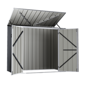 Cobertizo de almacenamiento para jardín, caja de almacenamiento de Metal de fácil montaje, cobertizo para muebles de Patio, armario de almacenamiento al aire libre, 2 unidades - Product Image 4