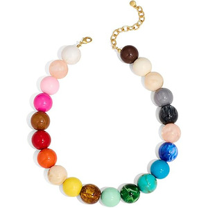 Collar de Cuentas Multicolor Arcoíris Vibrante, Chapado <span class=keywords><strong>en</strong></span> <span class=keywords><strong>Oro</strong></span>, con Bolas Grandes, para la Playa <span class=keywords><strong>en</strong></span> Verano - Product Image 2