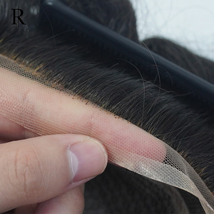 Richhair Vendita Diretta Ingrosso Fabbrica Toupet da <span class=keywords><strong>Uomo</strong></span> Artigianale in Seta per Pizzo Svizzero Attaccatura Capelli Stile Afro Liscio Capelli Indiani I-LACE - Product Image 4