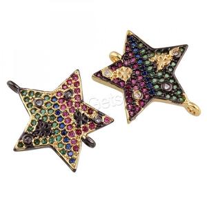 โลหะผสมสังกะสีเครื่องประดับดาวเชื่อมต่อชุบเหลี่ยมเพชรพลอยและ1/1ห่วงตะกั่วและแคดเมียมฟรี18X20X2มิลลิเมตรหลุม1มิลลิเมตร1260453 - Product Image 1