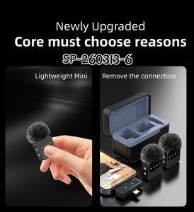Nouveau microphone cravate sans fil 2026 avec étui de chargement, portée de 100 m, double micro 2,4 G, suppression du bruit qualité <span class=keywords><strong>CD</strong></span> - Product Image 5