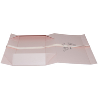 Boîte magnétique pliante personnalisée en carton gaufré pour emballage de mèches de cheveux, avec fermeture à ruban de soie et dorure à chaud
