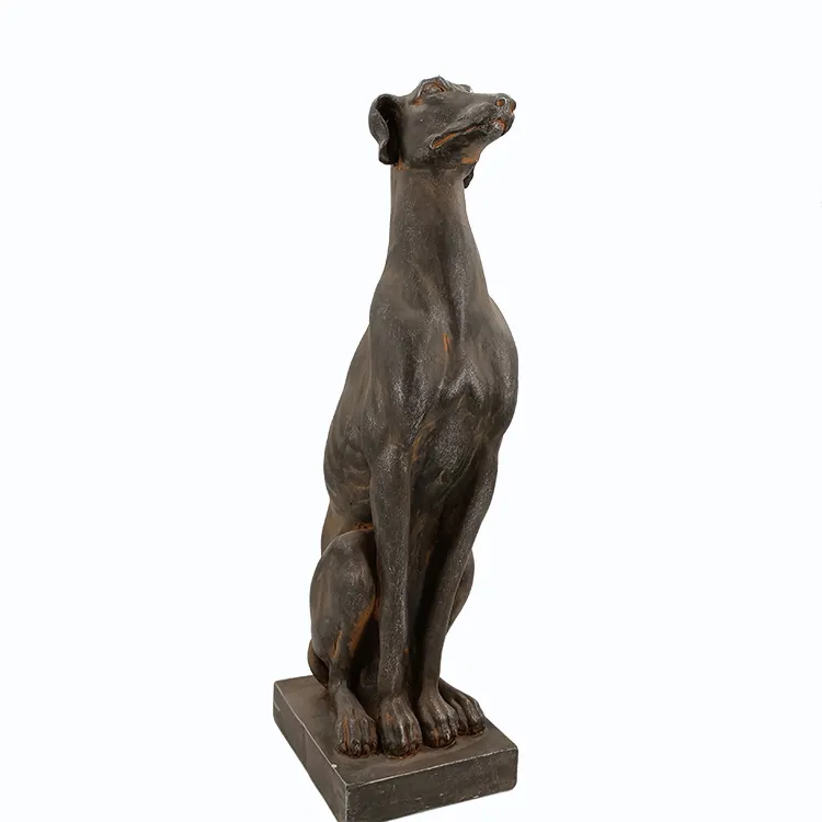 Estatuilla de resina de tamaño real para perros, estatua decorativa de Galgo, para <span class=keywords><strong>decoración</strong></span> de jardín