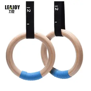 Wholesale 1.25"/32mm Wooden Gym Rings Adjustable Grip Numbered Straps Gymnastic Exercise Rings