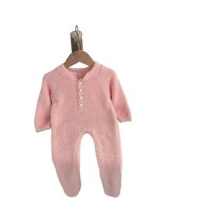 Combinaison d'hiver populaire pour bébé, style Instagram, vêtements pour bébés de 100 jours, en polaire vison, motif <span class=keywords><strong>petit</strong></span> ours mignon, avec empiècements pour les pieds et pour ramper - Product Image 5