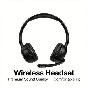 Auriculares Inalámbricos Over-Ear, Audífonos BT 5.5, Micrófono Integrado, Carga Tipo-C, 10 Horas <span class=keywords><strong>de</strong></span> Reproducción, para Oficina, Centro <span class=keywords><strong>de</strong></span> Llamadas y Uso Diario - Product Image 1