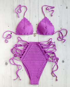 Handmade Happiness Highwaisted Swimsuit Crochet, Crochet <b>Bikini</b> Beach <b>Set</b> - Product Image 1