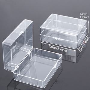 กล่องพลาสติกใสฝาดำแบบแข็งพร้อมบานพับ สำหรับจัดแสดงของชำร่วย ตัวอย่าง ของสะสม และเก็บแร่ธาตุ - Product Image 2