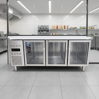 Table de travail pour équipement frigorifique, congélateur de comptoir, armoire réfrigérée en acier inoxydable, refroidisseur commercial sous comptoir, certifié CE