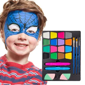 Water Based Cream Pigment Rainbow Stencil Kid Makeup Facial For Children Palette Body Painting Kit Bodi Face Paint Set
