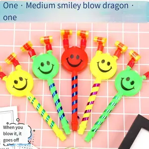 Birthday Party Supplies Noisemakers Party Blow Outs Whistles Party Accessory Plastic Blowout with Smile Face