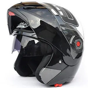 JIEKAI105-cascos de seguridad para motocicleta, doble lente, abatible hacia arriba, Modular, DOT ECE, pegatina, gafas de sol, desdrapeado, combinación facial